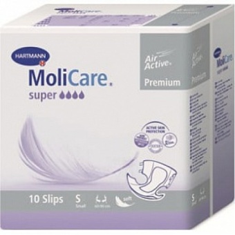 MoliCare Premium Super - воздухопроницаемые подгузники для взрослых, S, 10 шт.