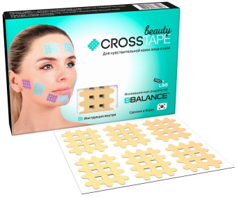 BB Cross Tape Beauty - кросс тейп для лица, бежевый,  2,1x2,7 см, 20 шт.