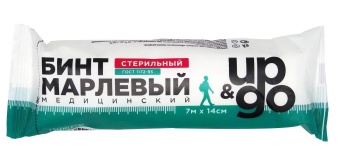 Up&Go - бинт марлевый медицинский стерильный, 7 м x 14 см