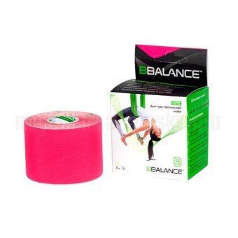 BBTape Lite - кинезио тейп с мягким клеем, розовый, 5 см x 5 м