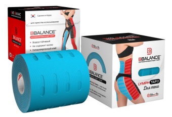 BBTape Lymph Tape - кинезио тейп для тела, перфорированный, голубой, 7,5 см x 5 м