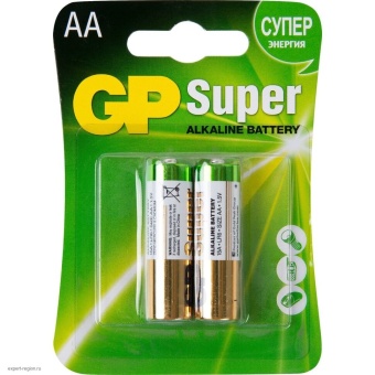 GP Super Alkaline - батарейка, AA, 1,5V, 2 шт.