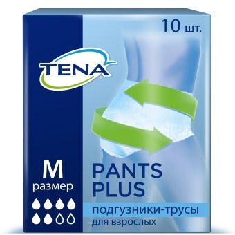 Впитывающие трусы Tena Pants Plus, M, 10 шт.